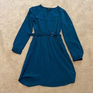 Massimo Teal Long Sleeve Dress